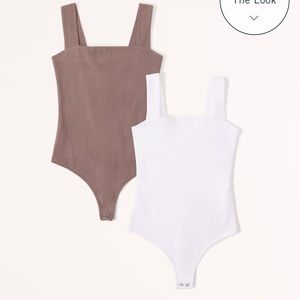 Abercrombie Squareneck Bodysuit in brown/ nude only